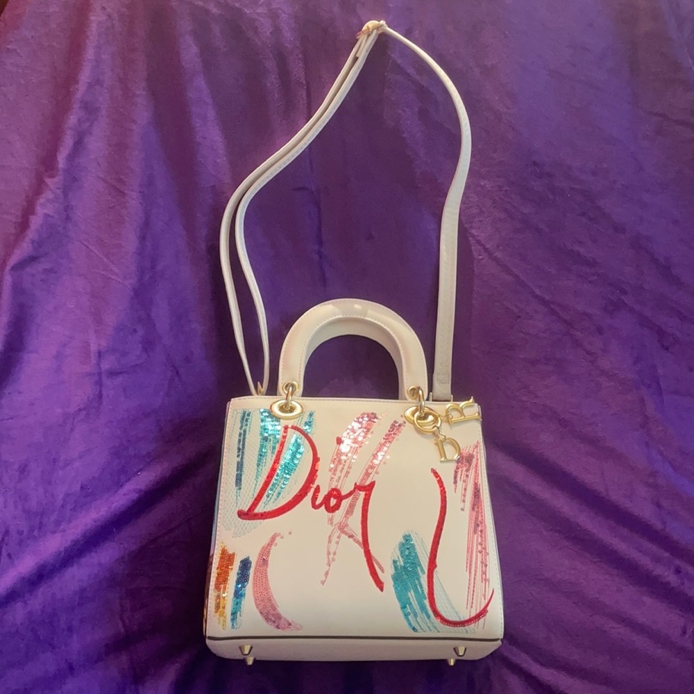 White sequin bag